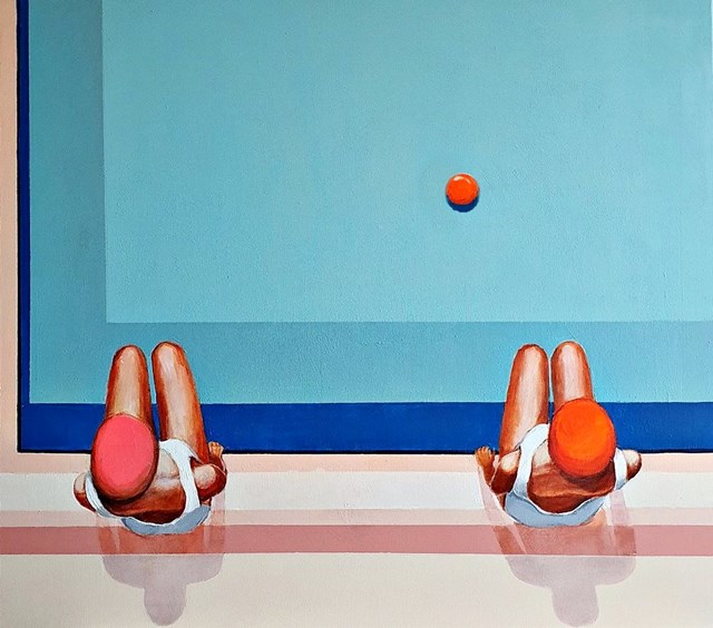 Living room painting by Renata Magda titled silence IX