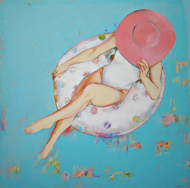 Living room painting by Renata Magda titled When thoughts flow ...