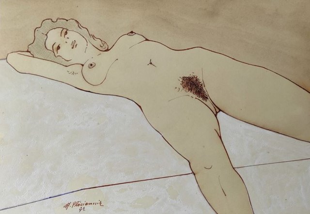 Obraz do salonu artysty Henryk Płóciennik pod tytułem Kobieta leżąca