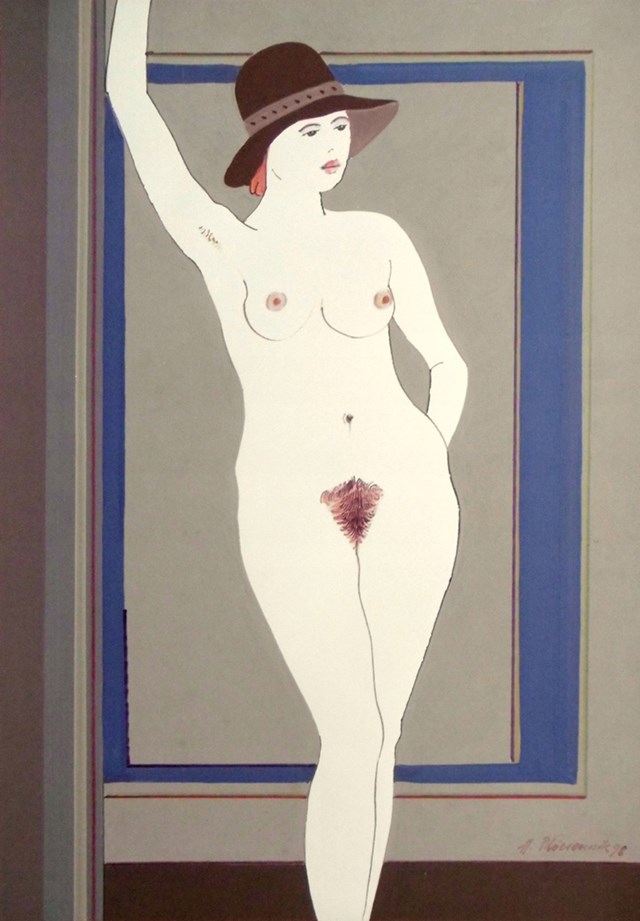 Obraz do salonu artysty Henryk Płóciennik pod tytułem Kobieta w kapeluszu