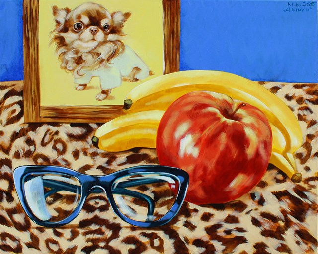 Living room painting by Małgorzata Łodygowska titled Cekiny II