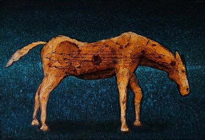 Obraz do salonu artysty Grzegorz Klimek pod tytułem Bursztynowy koń