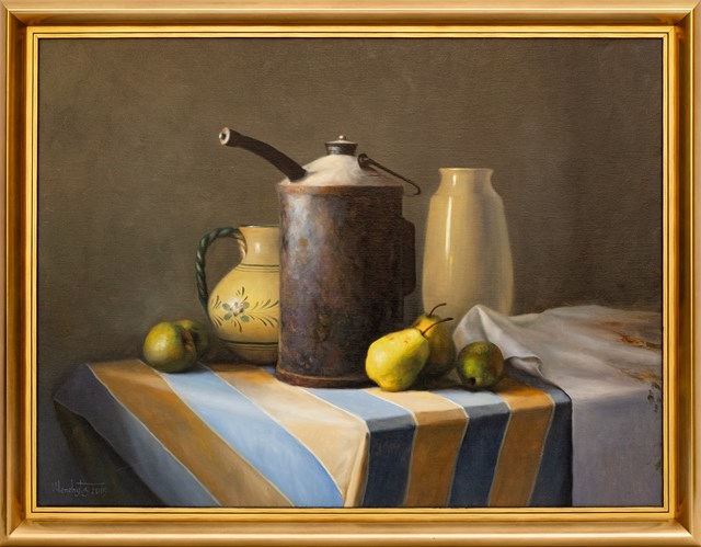 Living room painting by Vladimir Vilenchyts titled Still Life with Pears