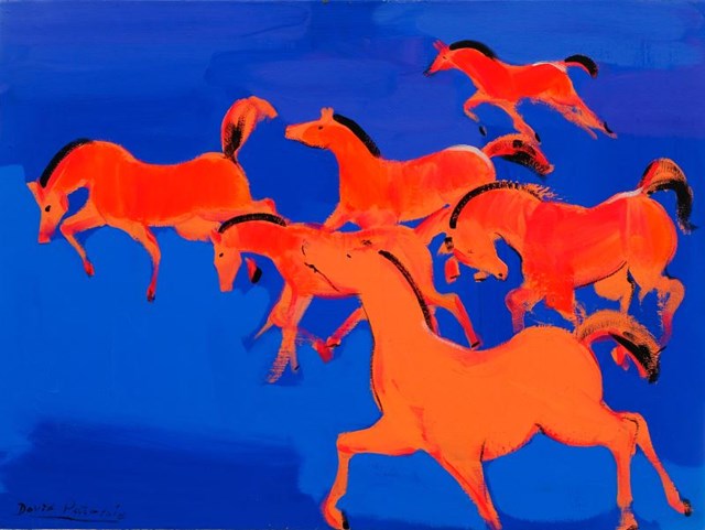 Obraz do salonu artysty David Pataraia pod tytułem Konie II