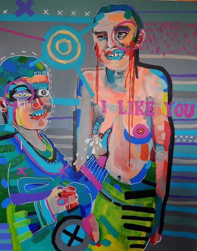 Living room painting by Marcin Painta titled Europa, Europa II