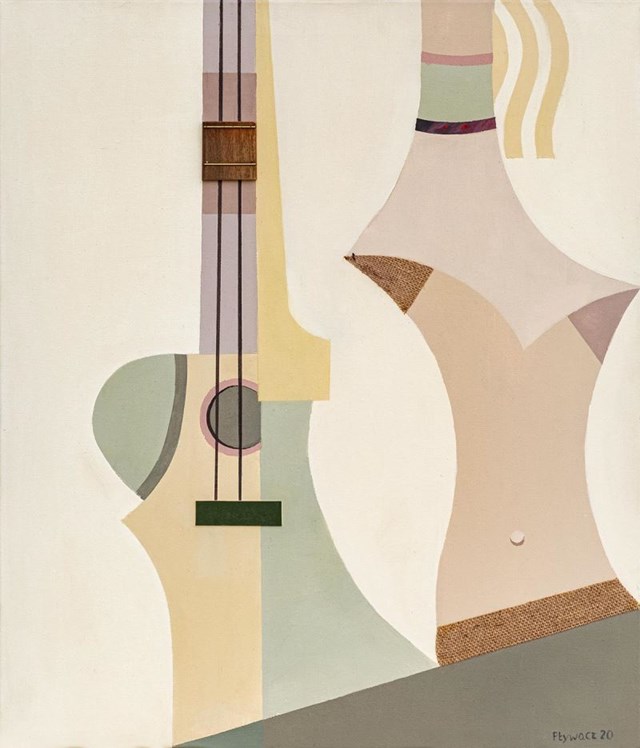 Obraz do salonu artysty Jan Pływacz pod tytułem Kobieta i jej gitara