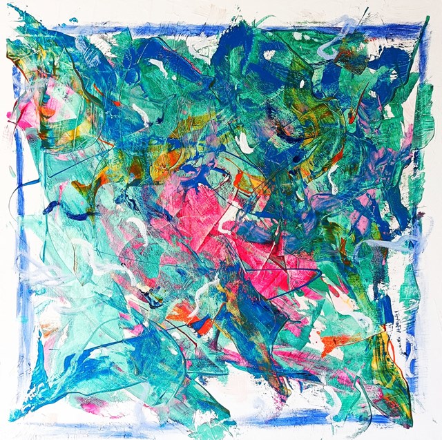 Living room painting by Honorata Chajec titled bez tytułu