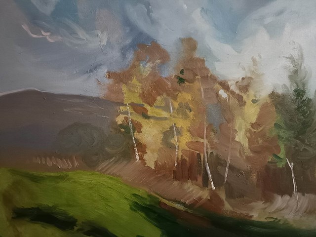Obraz do salonu artysty Honorata Chajec pod tytułem Jesienny wiatr