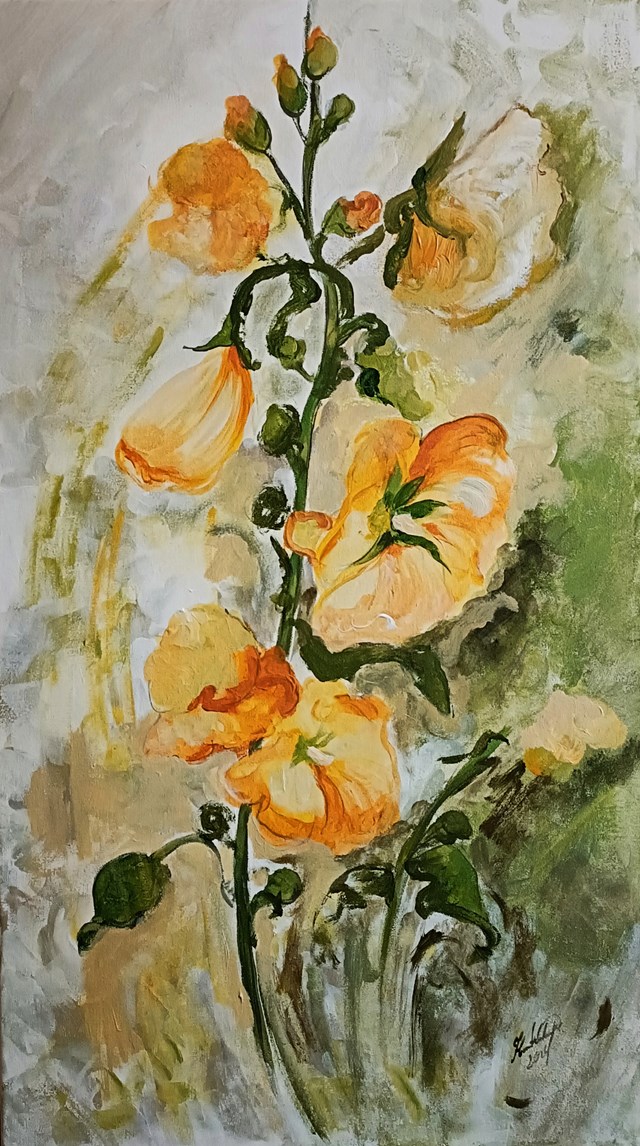 Living room painting by Honorata Chajec titled Malwy