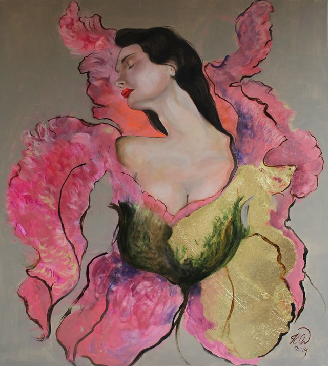 Living room painting by Honorata Chajec titled bez tytułu