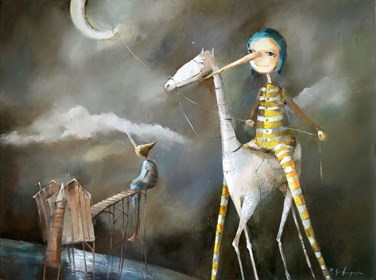 Living room painting by Małgorzata Piątek-Grabczyńska titled Dust