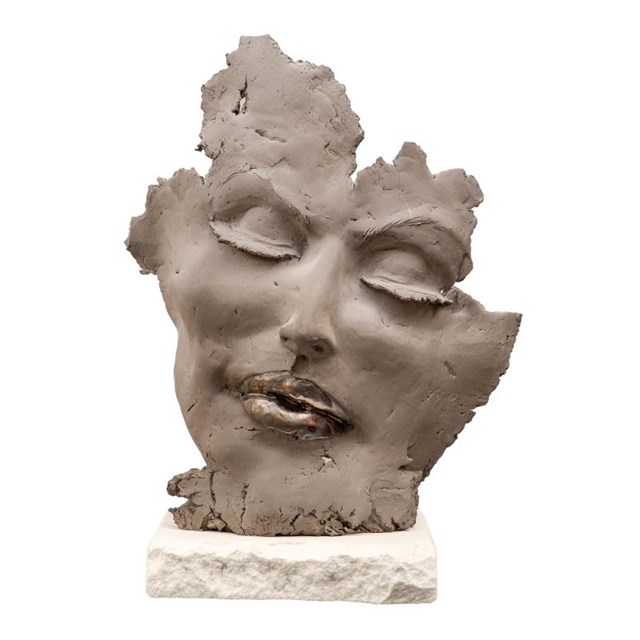 Living room sculpture by Jacek Opała titled Lady Insomnia Grey