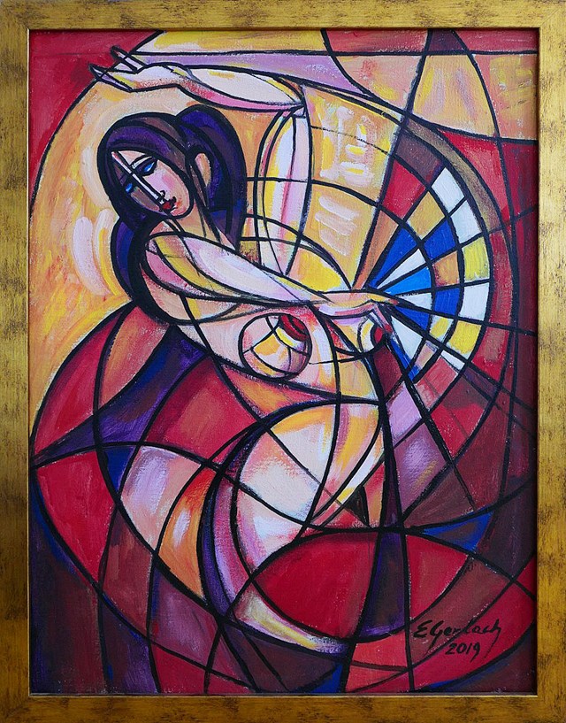 Living room painting by Eugeniusz Gerlach titled Carmen dancing