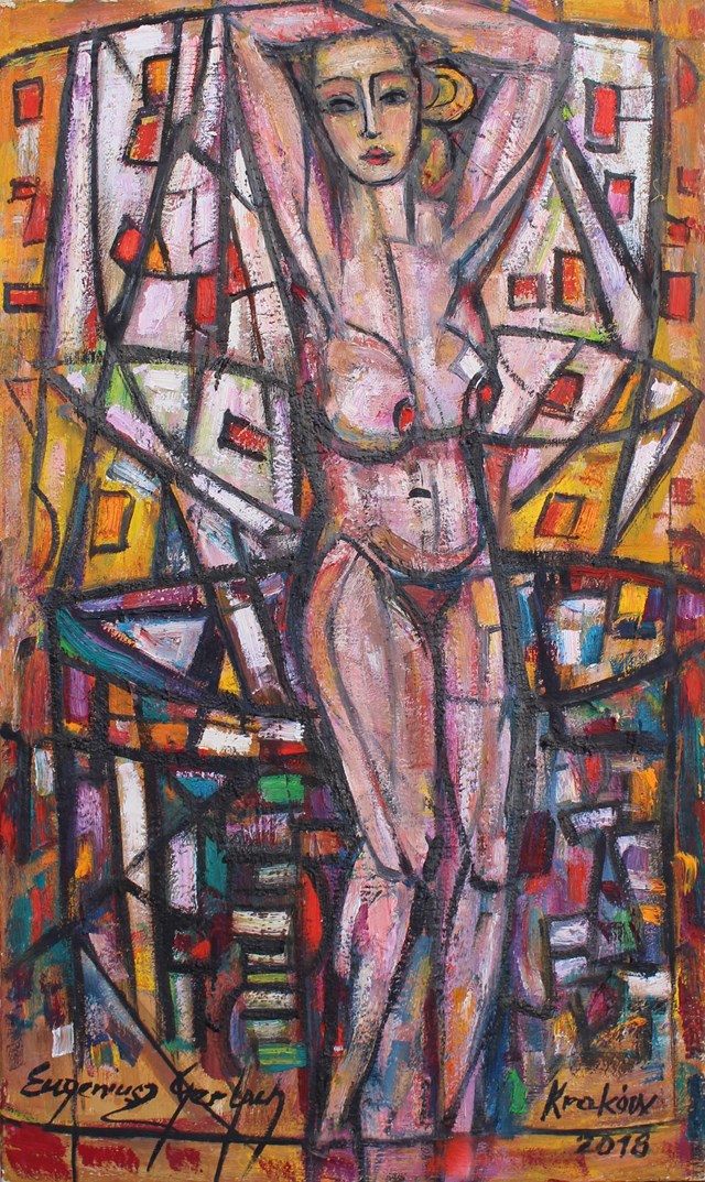 Living room painting by Eugeniusz Gerlach titled Posing - Act