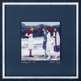 Living room print by Martta Węg titled Winter conversation 1/10