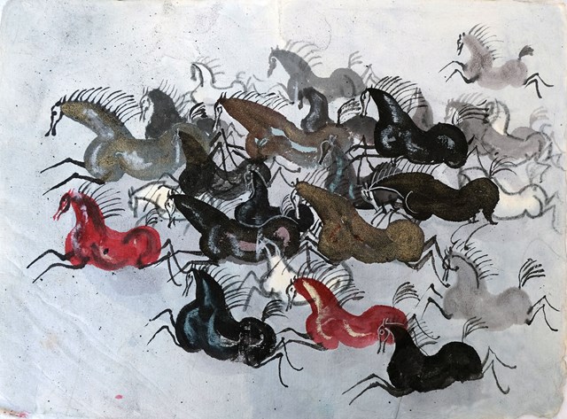 Obraz do salonu artysty Józef Wilkoń pod tytułem Tabun koni
