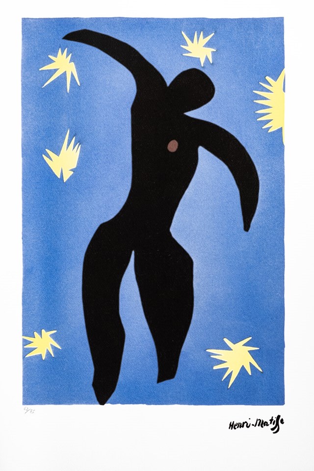 Living room print by Henri Matisse titled 62 z 75, lata 80. XX w.
