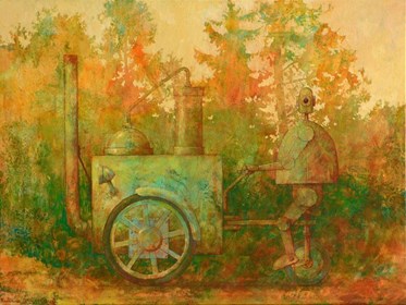 Obraz do salonu artysty Grzegorz Radziewicz pod tytułem Poranek w Puszczy