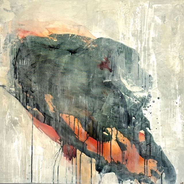 Living room painting by Joanna Roszkowska titled Inner volcano