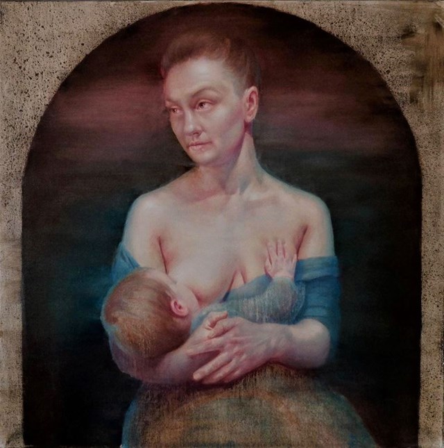 Obraz do salonu artysty Sylwester Stabryła pod tytułem Virgo Lactans