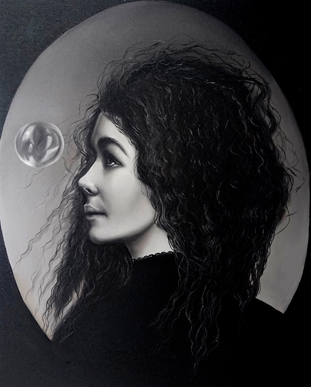 Obraz do salonu artysty Marta Julia Piórko pod tytułem Kobieta w czerni