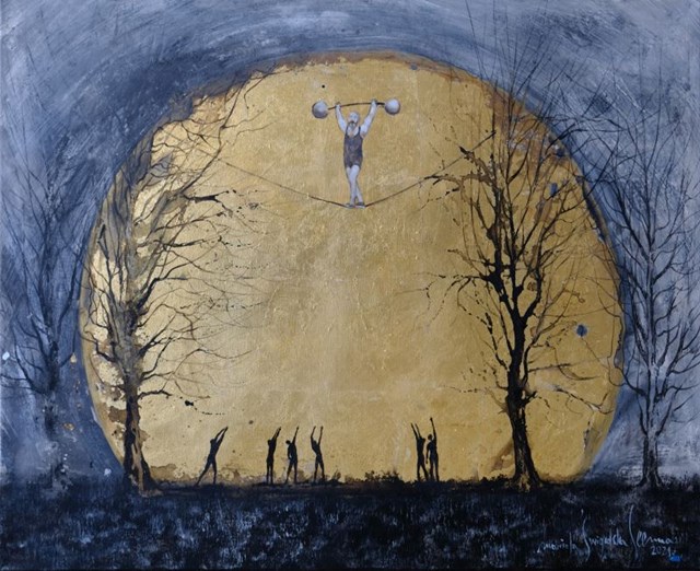 Obraz do salonu artysty Mariola Świgulska pod tytułem Księżycowe akrobacje