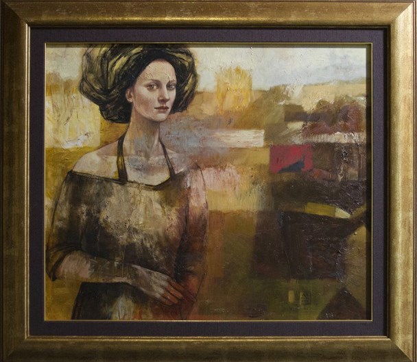 Living room painting by Mira Skoczek-Wojnicka titled Woman In Turban