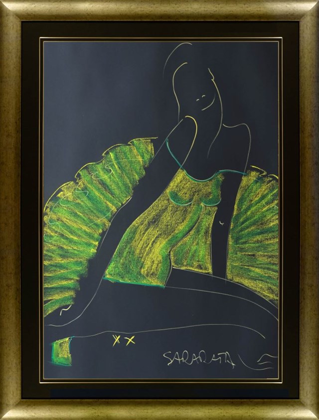 Living room painting by Joanna Sarapata titled Portrait of a ballerina 8