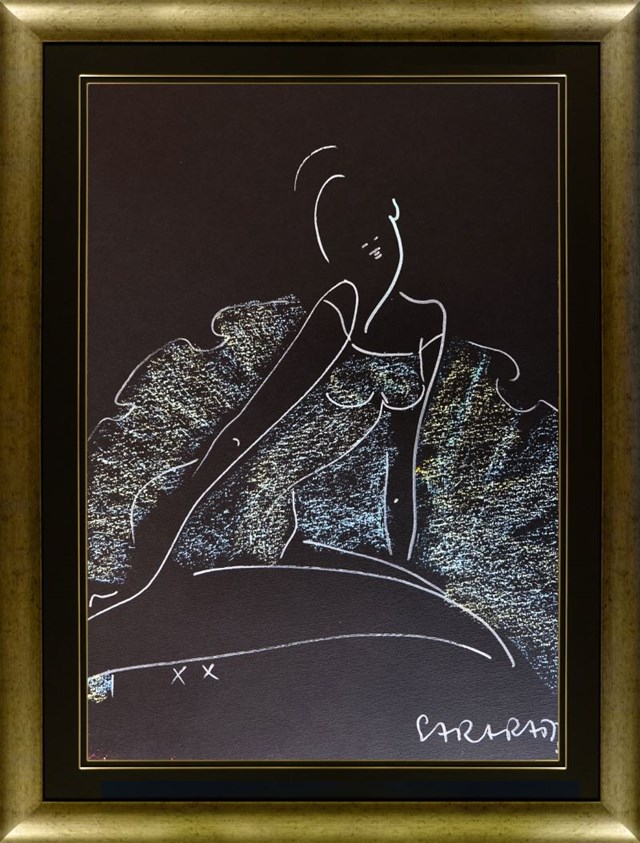 Living room painting by Joanna Sarapata titled Ballerina 