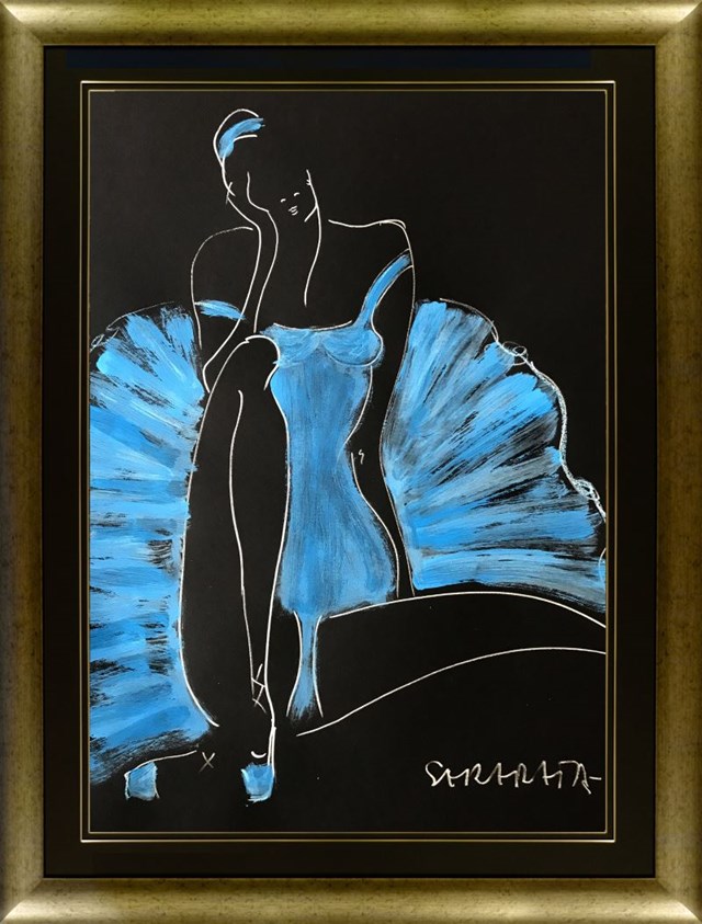 Living room painting by Joanna Sarapata titled Ballet dancer 4