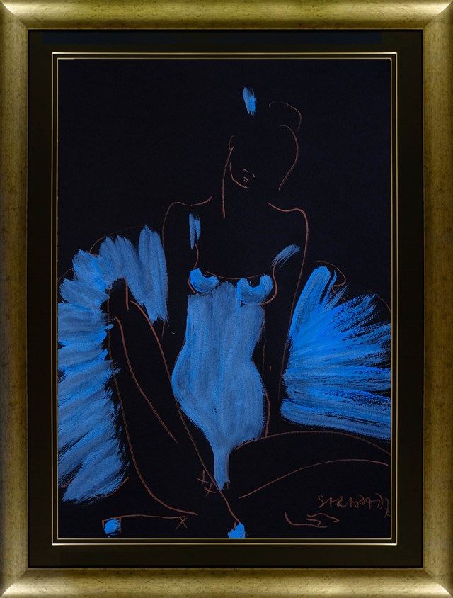 Living room painting by Joanna Sarapata titled sketch of a ballerina from the series "ECOLE DE PARIS" 4