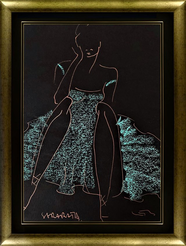Obraz do salonu artysty Joanna Sarapata pod tytułem BALLERINA Z CYKLU "ECOLE DE PARIS" XXI