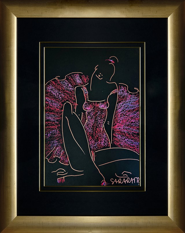 Living room painting by Joanna Sarapata titled 	Dancer from the series "Ecole de Paris" 6