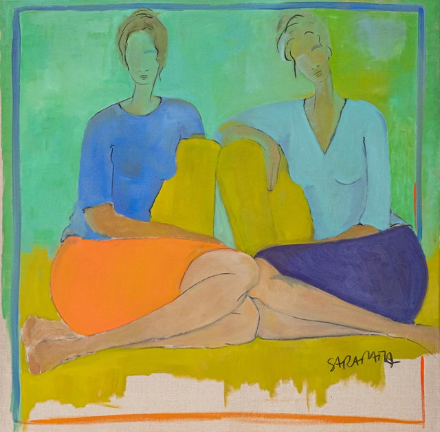 Living room painting by Joanna Sarapata titled Conversation