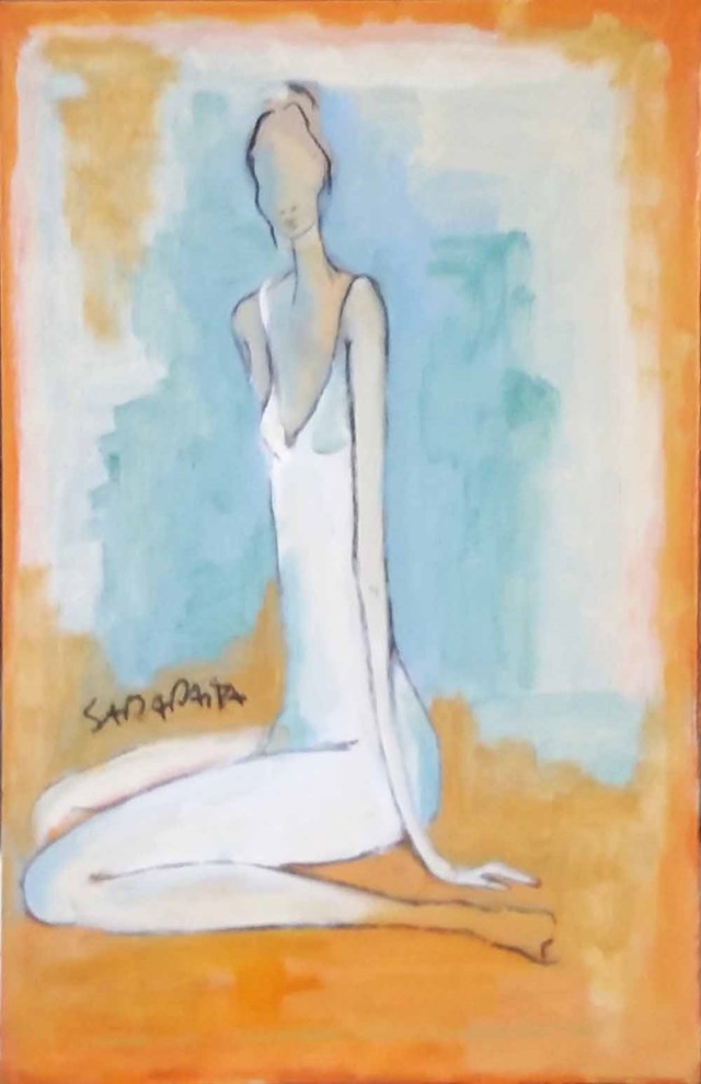 Living room painting by Joanna Sarapata titled Woman