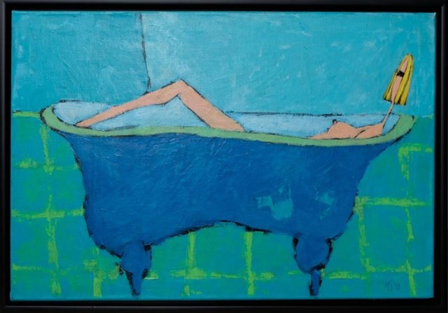 Obraz do salonu artysty Małgorzata Stępniak pod tytułem Niebieska kąpiel