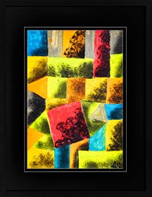 Living room painting by Piotr Młodożeniec titled Abstract square composition