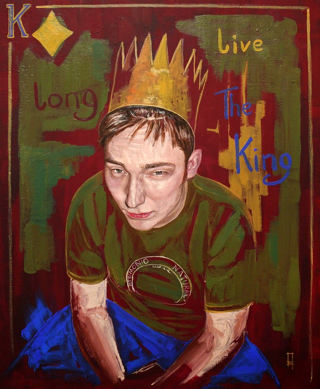 Living room painting by Jolanta Lach titled Long live the king