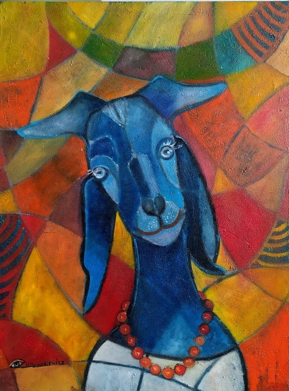 Obraz do salonu artysty Krystyna Ruminkiewicz pod tytułem Taka jedna koza