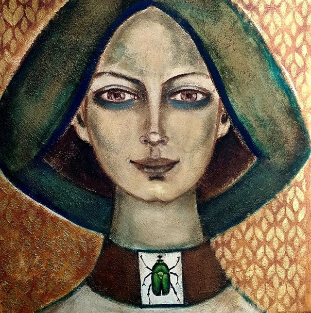 Obraz do salonu artysty Krystyna Ruminkiewicz pod tytułem Taka jedna z chrząszczem