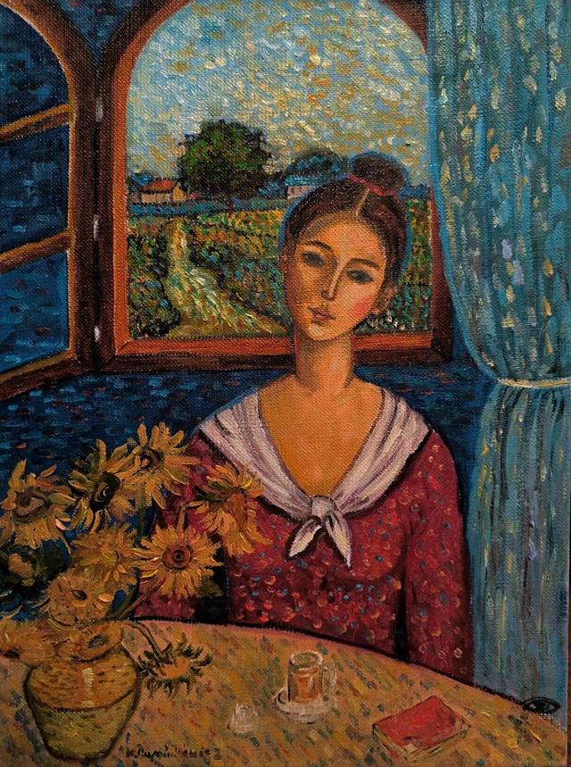 Obraz do salonu artysty Krystyna Ruminkiewicz pod tytułem Romans z Van Goghiem.