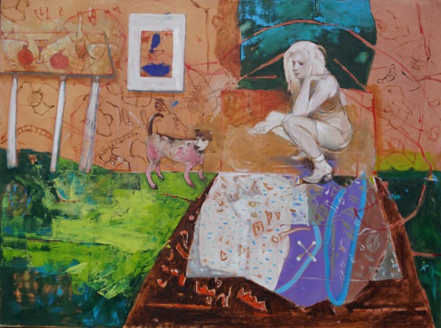 Obraz do salonu artysty Nina Rostkowska pod tytułem W pracowni