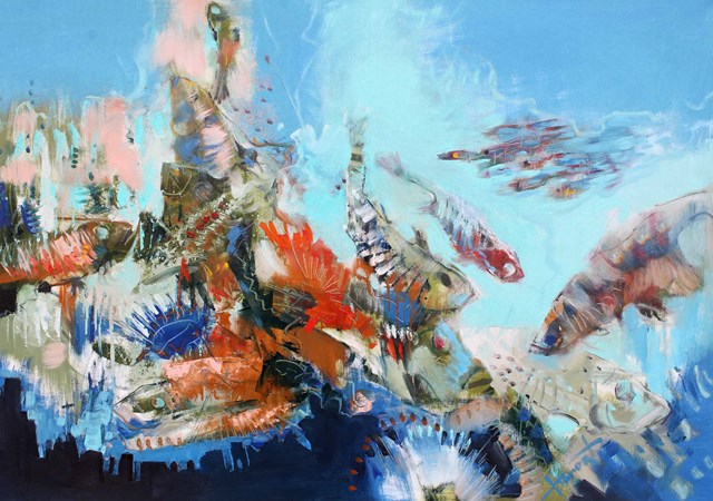 Obraz do salonu artysty Henadzy Havartsou pod tytułem Podwodny świat