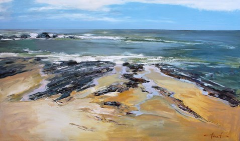 Living room painting by Henadzy Havartsou titled Salt and Silence XXL