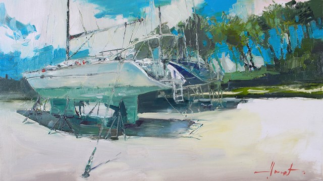 Obraz do salonu artysty Henadzy Havartsou pod tytułem Odpoczynek czy nuda?