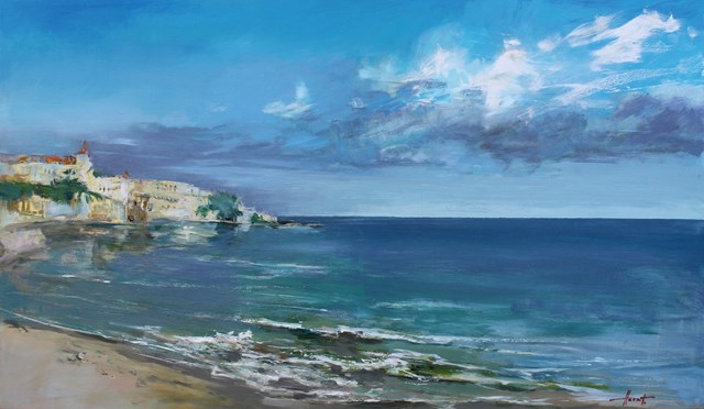 Obraz do salonu artysty Henadzy Havartsou pod tytułem Lot nad ciszą