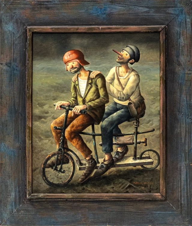 Living room painting by Dariusz Miliński titled Beyond the borders of the world