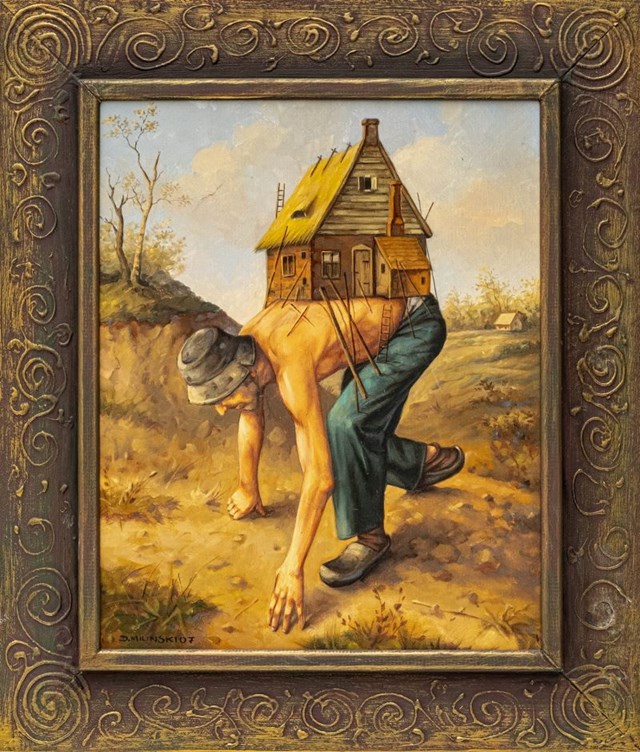 Living room painting by Dariusz Miliński titled Thoughts on changing places