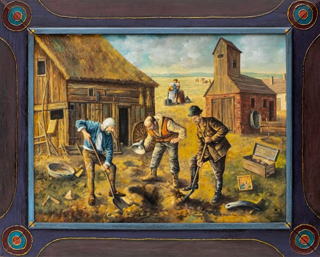 Living room painting by Dariusz Miliński titled From the series Repatriants