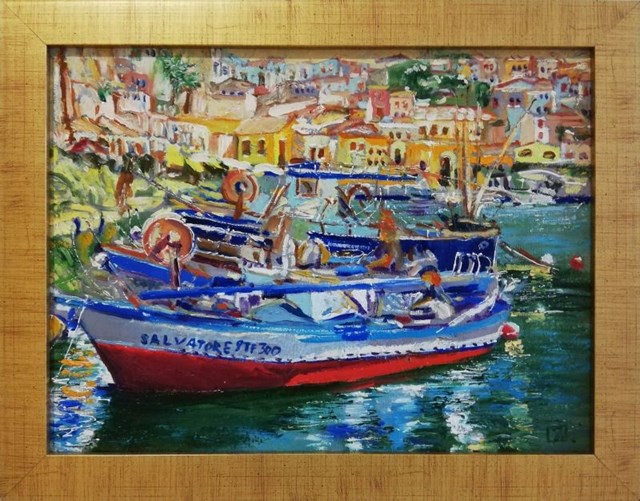 Living room painting by Dariusz Żejmo titled Castellammare del Golfo 3